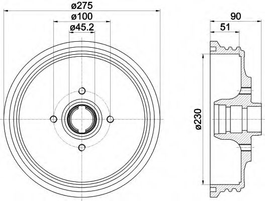 Imagine Tambur frana HELLA 8DT 355 301-351