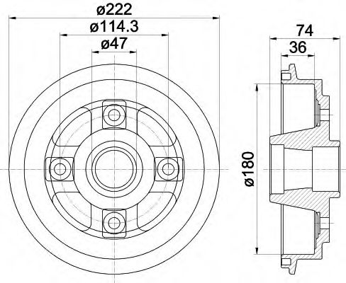 Imagine Tambur frana HELLA 8DT 355 301-381