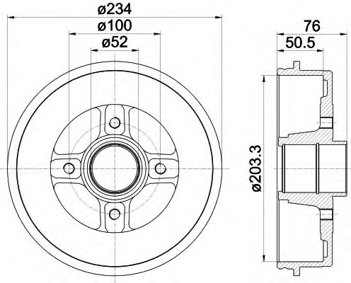 Imagine Tambur frana HELLA 8DT 355 301-401