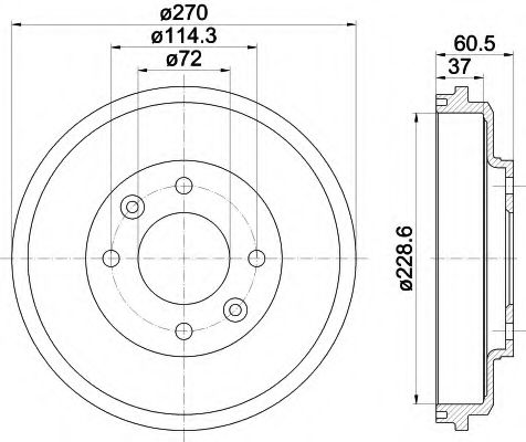 Imagine Tambur frana HELLA 8DT 355 301-741