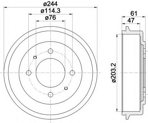 Imagine Tambur frana HELLA 8DT 355 301-781