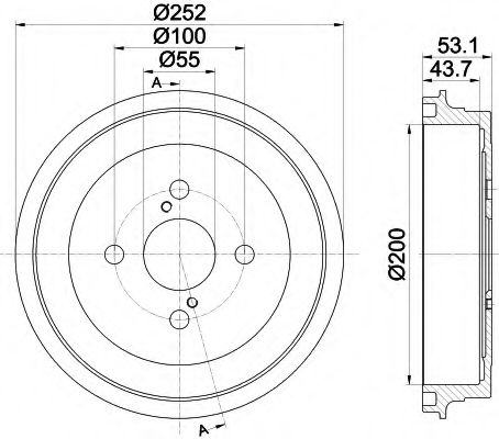 Imagine Tambur frana HELLA 8DT 355 301-901