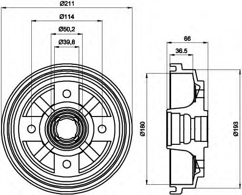 Imagine Tambur frana HELLA 8DT 355 302-011