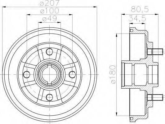 Imagine Tambur frana HELLA 8DT 355 302-061