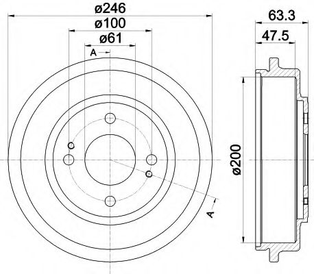 Imagine Tambur frana HELLA 8DT 355 302-401