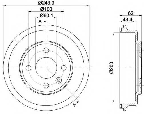 Imagine Tambur frana HELLA 8DT 355 302-651