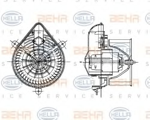 Imagine Ventilator, habitaclu HELLA 8EW 009 157-581