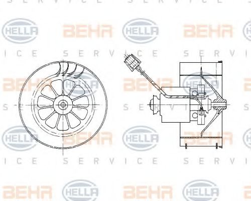 Imagine Ventilator, habitaclu HELLA 8EW 009 158-331