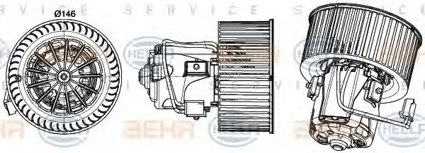 Imagine Ventilator, habitaclu HELLA 8EW 351 043-261