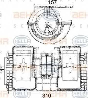 Ventilator, habitaclu HELLA 8EW 351 104-051