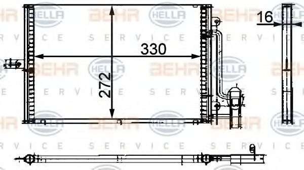 Imagine Condensator, climatizare HELLA 8FC 351 300-694