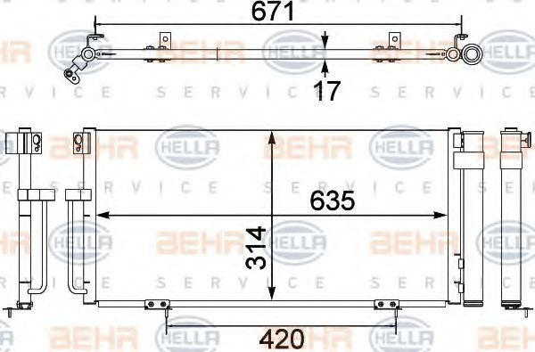 Imagine Condensator, climatizare HELLA 8FC 351 303-791