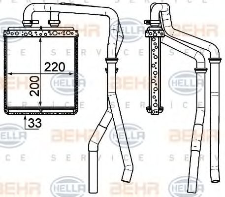 Imagine Schimbator caldura, incalzire habitaclu HELLA 8FH 351 000-151