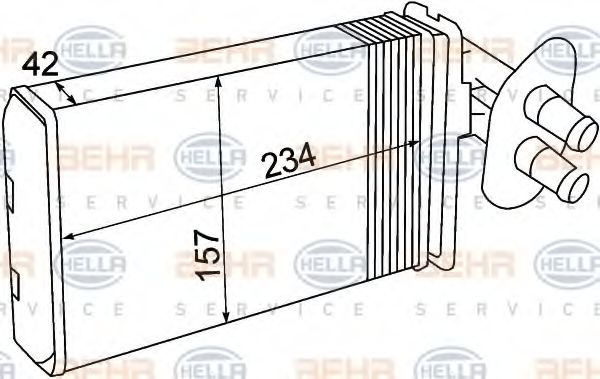 Imagine Schimbator caldura, incalzire habitaclu HELLA 8FH 351 308-741