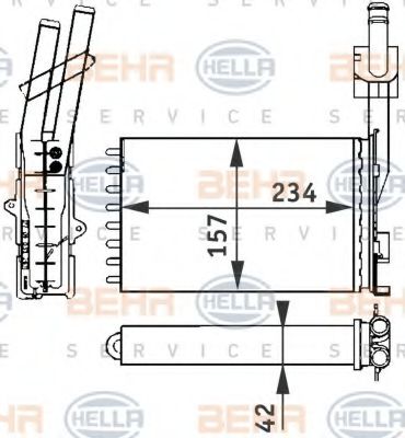 Imagine Schimbator caldura, incalzire habitaclu HELLA 8FH 351 313-051