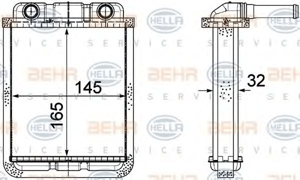 Schimbator caldura, incalzire habitaclu HELLA 8FH 351 315-391