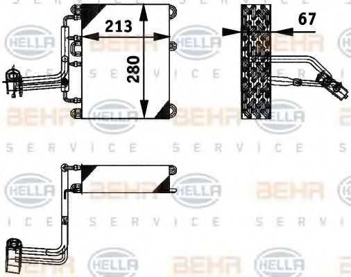 Evaporator,aer conditionat HELLA 8FV 351 211-581