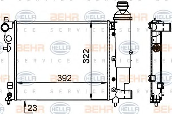 Imagine Radiator, racire motor HELLA 8MK 376 701-684