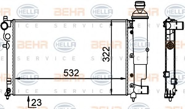 Imagine Radiator, racire motor HELLA 8MK 376 701-694