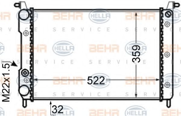 Imagine Radiator, racire motor HELLA 8MK 376 704-781