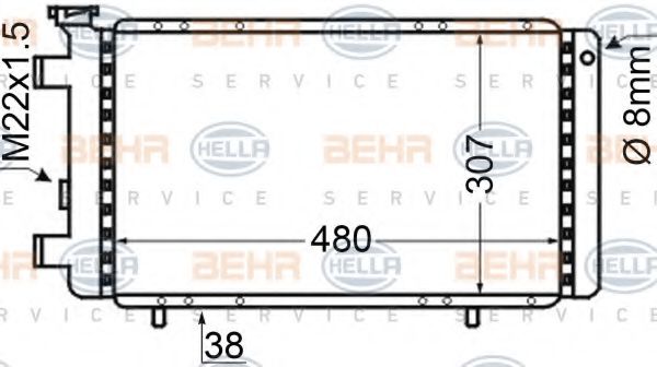 Imagine Radiator, racire motor HELLA 8MK 376 705-781