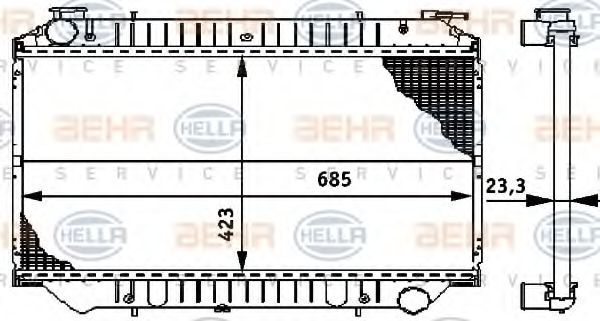 Imagine Radiator, racire motor HELLA 8MK 376 706-441