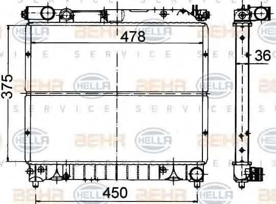 Imagine Radiator, racire motor HELLA 8MK 376 707-051