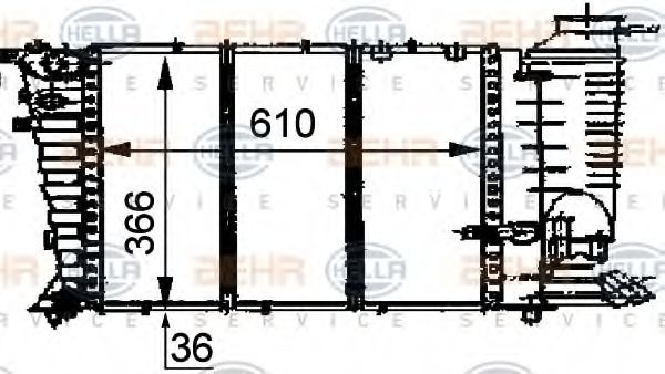 Imagine Radiator, racire motor HELLA 8MK 376 707-281