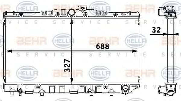 Imagine Radiator, racire motor HELLA 8MK 376 708-181