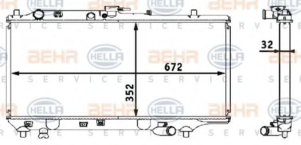 Imagine Radiator, racire motor HELLA 8MK 376 708-291