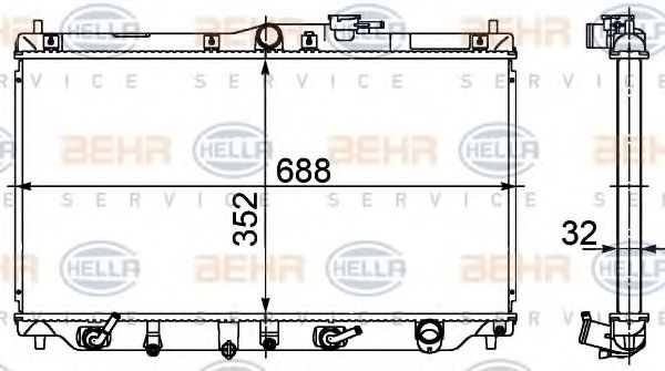 Imagine Radiator, racire motor HELLA 8MK 376 708-311