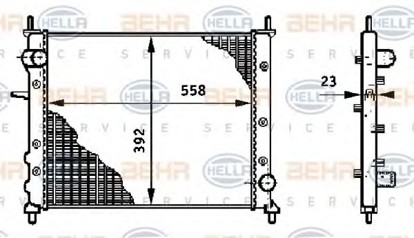 Imagine Radiator, racire motor HELLA 8MK 376 708-501