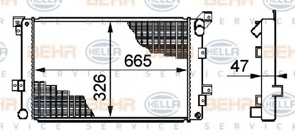 Imagine Radiator, racire motor HELLA 8MK 376 708-511