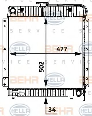 Radiator, racire motor HELLA 8MK 376 709-411