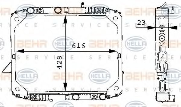 Imagine Radiator, racire motor HELLA 8MK 376 709-701