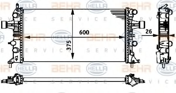 Imagine Radiator, racire motor HELLA 8MK 376 710-661