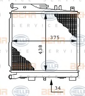 Imagine Radiator, racire motor HELLA 8MK 376 710-741