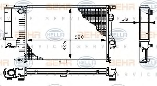 Imagine Radiator, racire motor HELLA 8MK 376 711-121