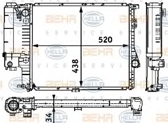 Imagine Radiator, racire motor HELLA 8MK 376 711-244