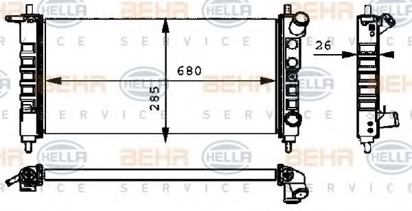 Imagine Radiator, racire motor HELLA 8MK 376 712-701