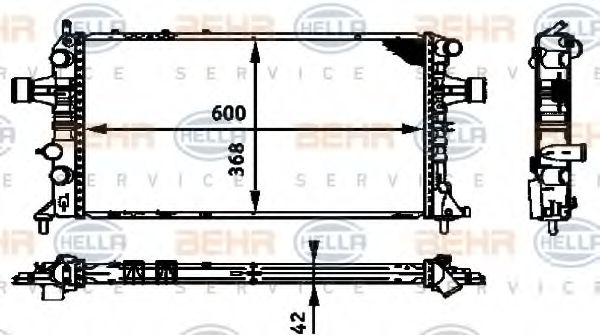 Imagine Radiator, racire motor HELLA 8MK 376 713-021