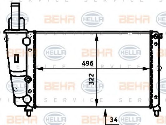 Imagine Radiator, racire motor HELLA 8MK 376 713-381