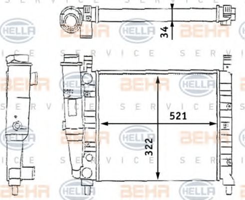 Imagine Radiator, racire motor HELLA 8MK 376 713-391