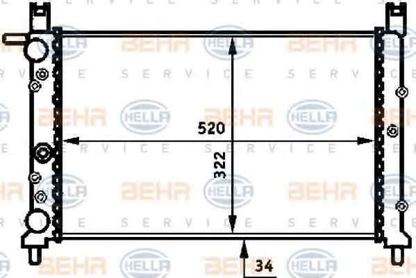 Imagine Radiator, racire motor HELLA 8MK 376 713-531