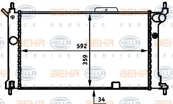 Imagine Radiator, racire motor HELLA 8MK 376 713-581