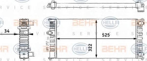 Imagine Radiator, racire motor HELLA 8MK 376 713-724