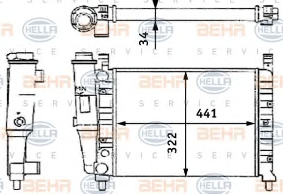 Imagine Radiator, racire motor HELLA 8MK 376 714-051