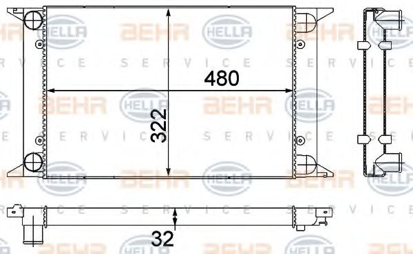 Imagine Radiator, racire motor HELLA 8MK 376 715-131