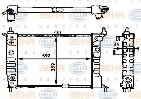 Imagine Radiator, racire motor HELLA 8MK 376 715-311