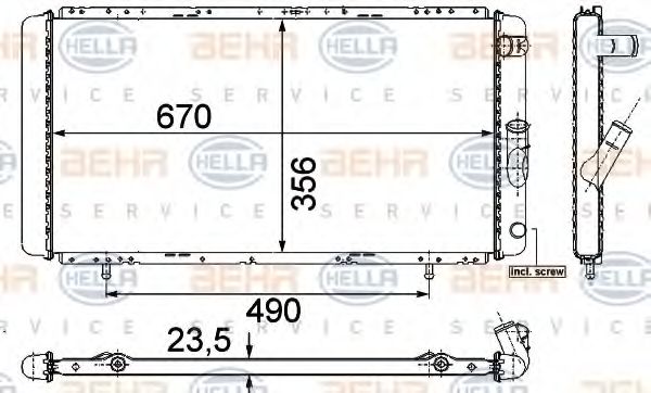 Imagine Radiator, racire motor HELLA 8MK 376 715-361